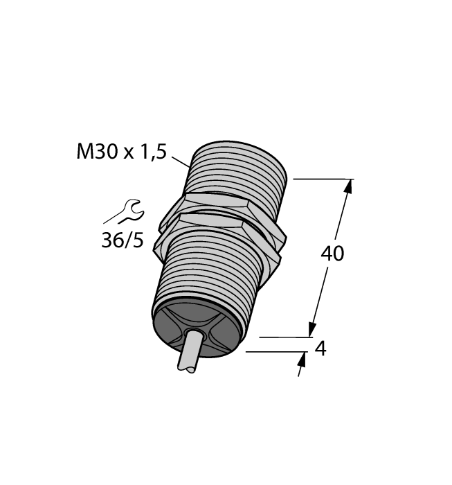 Turck Inductive Proximity Metal Barrel Sensor; 30mm; Embeddable; 8.2VDC; NAMUR